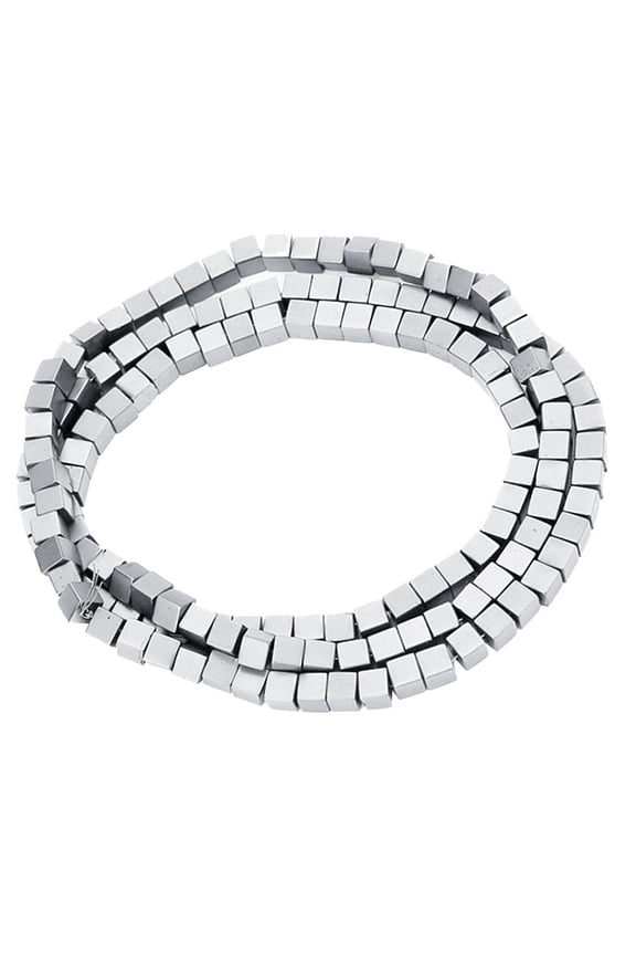 1 Strand Hematite Square Loose Beads for Bracelets Necklace silver
