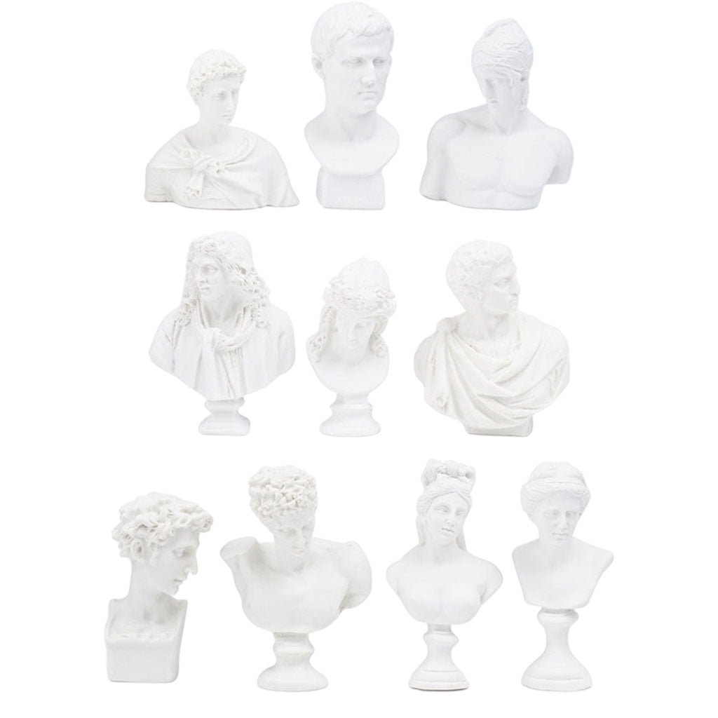 Milageto 10 Pieces Famous Sculpture Plaster Bust Statue Greek Mythology ...