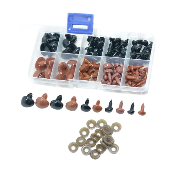 Milageto 100Pcs Noses Buttons Eyes For Bear Toy DIY Safety Nose Doll Toys Accessories