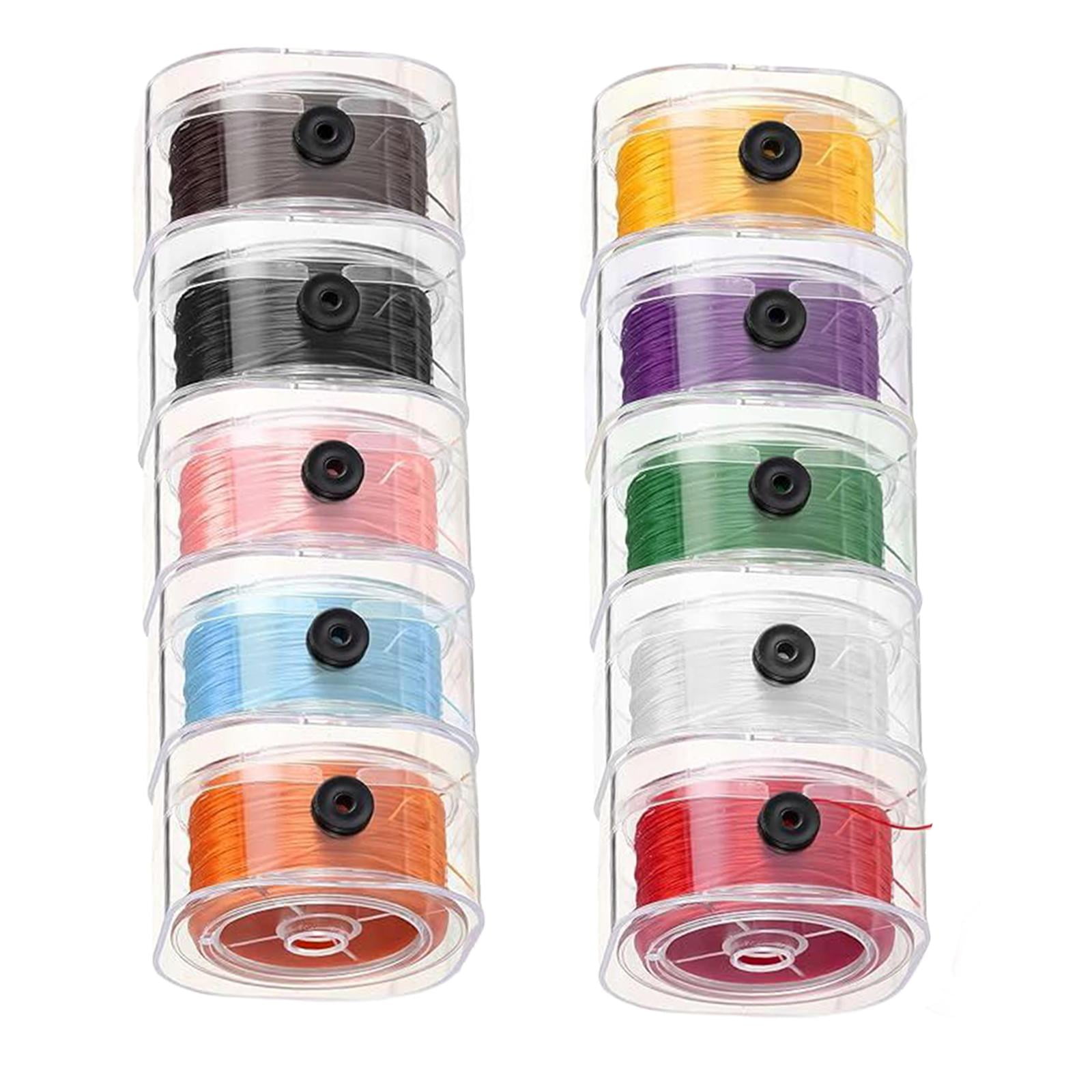 Milageto 10Pcs 0.8mm Elastic String Cords for Bracelets 295ft Length Stretch Thread Cords