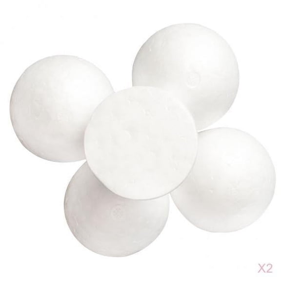 Milageto 10Pcs DIY White Polystyrene Styrofoam Foam Ball Modelling Decor Crafts 120mm
