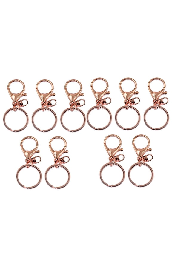 10pcs Lobster SWIVEL TIGGER Clasp Clips Keyring Key Chain Findings Rose Gold