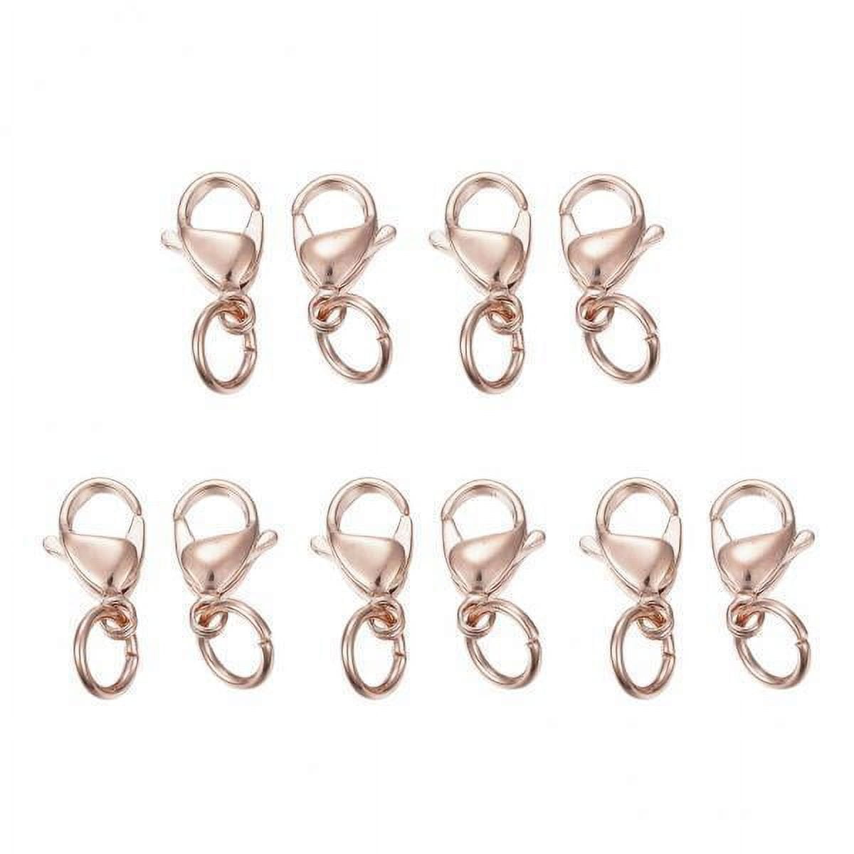 Milageto 10x 10x Lobster Clasps Rose Gold Rings Snap Hook for Anklets