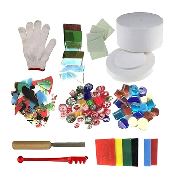 Milageto 10x Professional Microwave Kiln Kit Fusing Supplies Stained Glass diy for art Tools for Crafting Lampwork Glass Pendant Art Processing Home Use