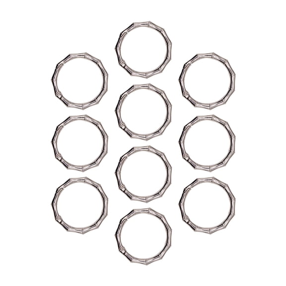 Milageto 10x Spring Rings Round Carabiner Clips Portable Modern Connector DIY Accessories Argent