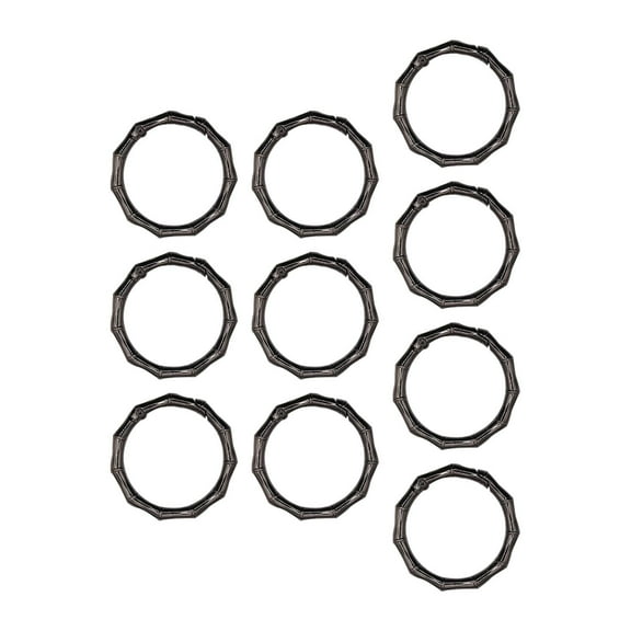 Milageto 10x Spring Rings Round Carabiner Clips Portable Modern Connector DIY Accessories Black