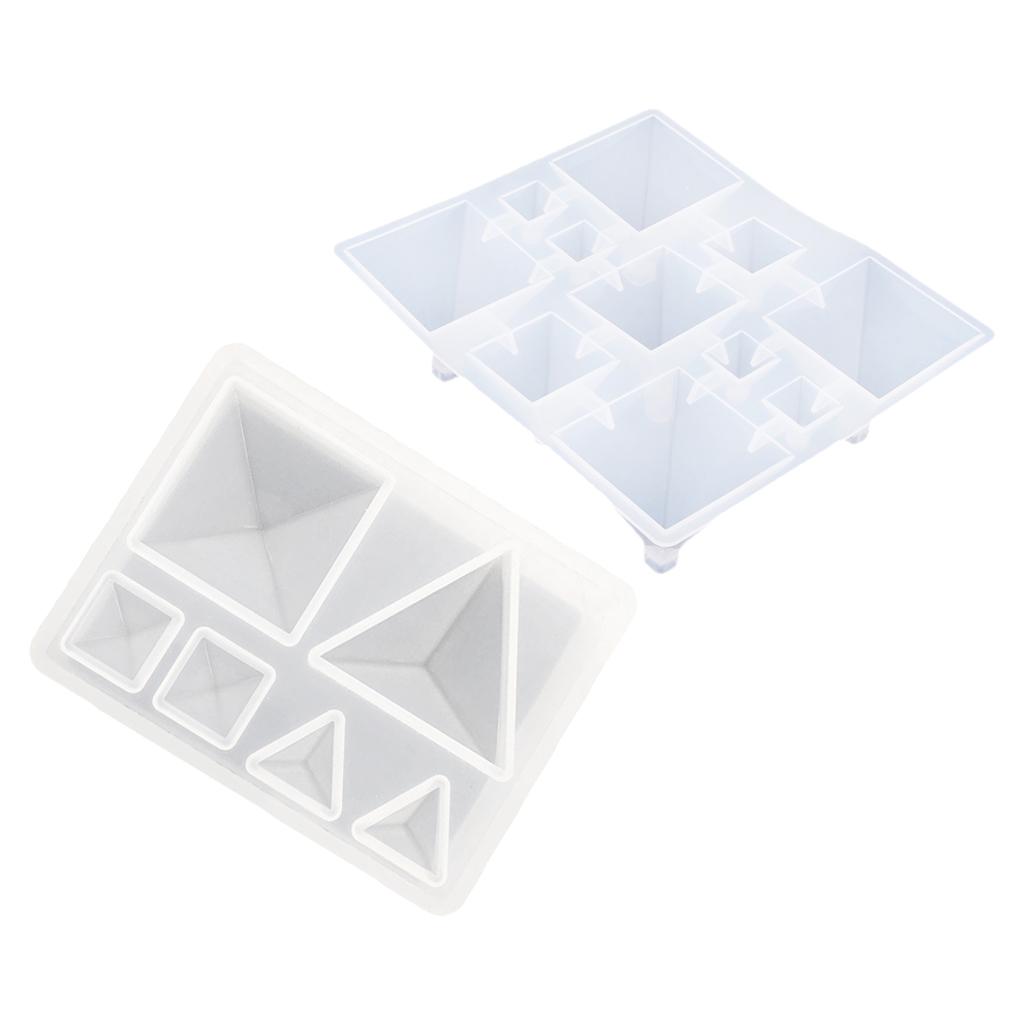 Milageto 17 Cavities Resin Pendant Jewelry Mold Pyramid Ornaments Creative DIY Making