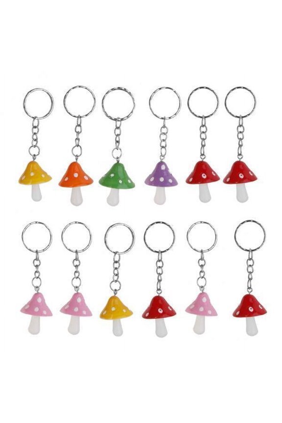 2-10pack 12pcs Mushrooms Keyrings 2 Pcs