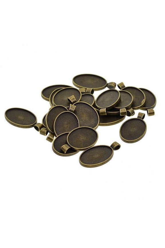 2-6pack 20 Pcs Alloy Cameo Jewelry Making Cabochon Base Setting Charm Pendants 2 Pcs