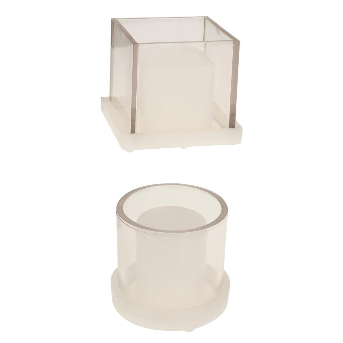 Milageto 2 Pack Hollow Square Cube and Cylinder Candle Mold Candle Making Moulds for DIY