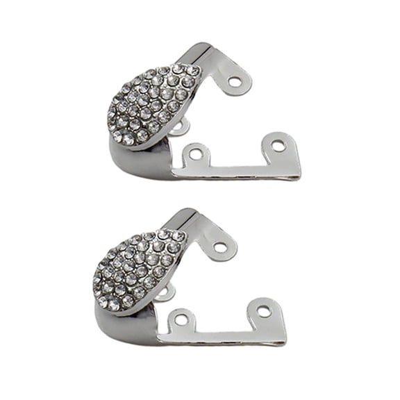 Milageto 2 Pieces Shoes Pointed Protector Decoration Solid Color Metal Shoes Tips Cap