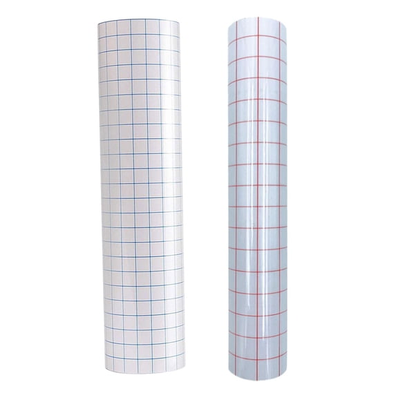 Milageto 2 Rolls Vinyl Transfer Paper w/ Grid 12in x 5ft for Decals Windows Stickers