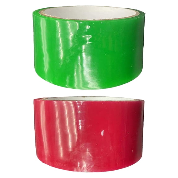 Milageto 2 pieces Funny Sticky Ball Tapes DIY Toy 32.8ft Long Game Decompression Toys Green and Cherry Red