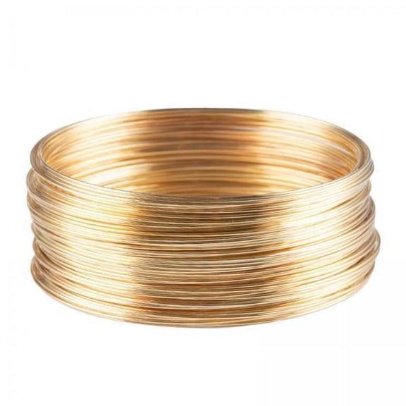 Milageto 2 x 50 Loops Jewelry Wire Memory Wire for Jewelry Light Gold