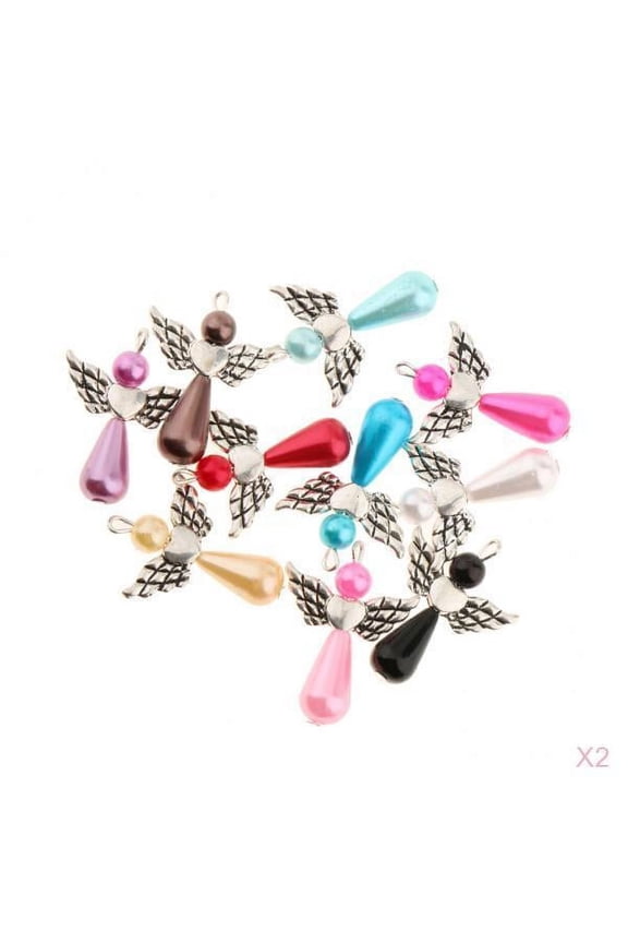 20 Pieces Mixed Colors Dancing Angel Drop Bead Pendants Charms Beads Antique