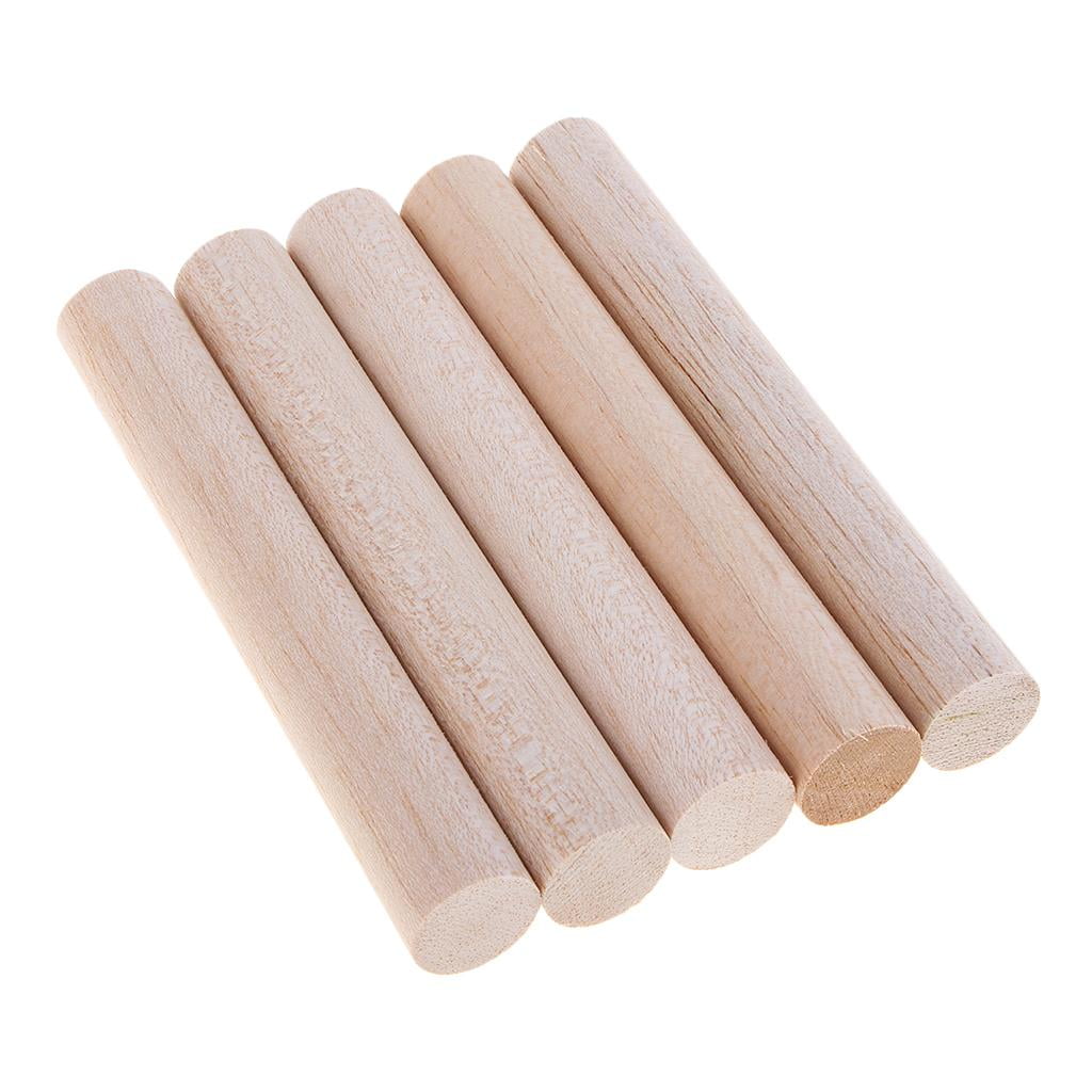 Milageto 20mm Round Balsa Wood Sticks Unfinished Woodcraft Stick Dowel ...
