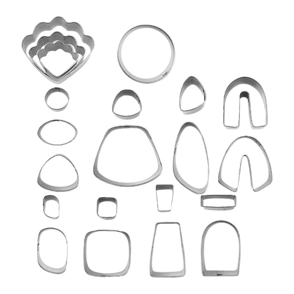 Milageto 21 Pieces Clay Craft Ceramic Pottery Jewelry Making Art Supplies Geometric Shape
