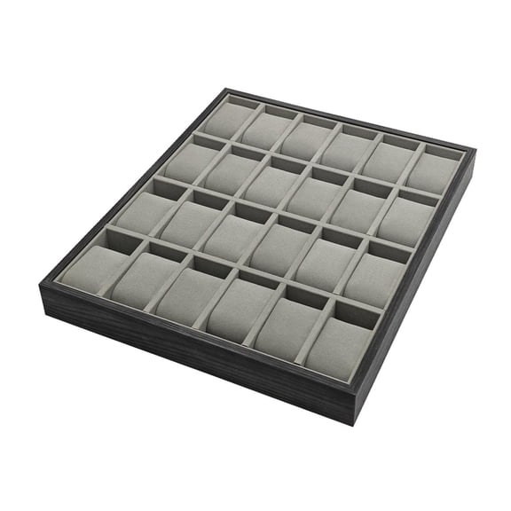 Milageto 24 Capacity Watch Showcase Tray for Retail Store Anti Slip Base Velvet Lined