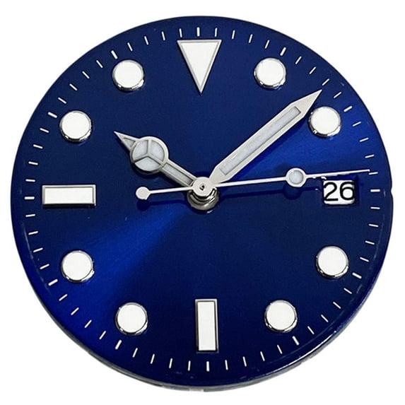 Milageto 28.5mm Watch Dial for NH36/NH35 Movement Modification Stylish Green Luminous Blue