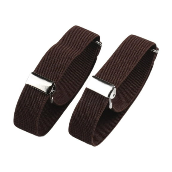 Milageto 2Pcs Elastic Armbands Adjustable Shirt Sleeve Holders for Coffee