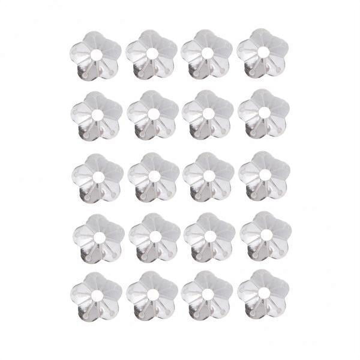 Milageto 2X 20 Pieces 925 Sterling Flower Beads Caps Jewelry Making Findings 4mm Silver