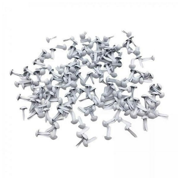 Milageto 2x 200Pcs Round Mini Brads, Paper Fasteners Decoration Embellishment Iron Handmade White Stamping Toy for Crafts DIY Projects Accessories Art
