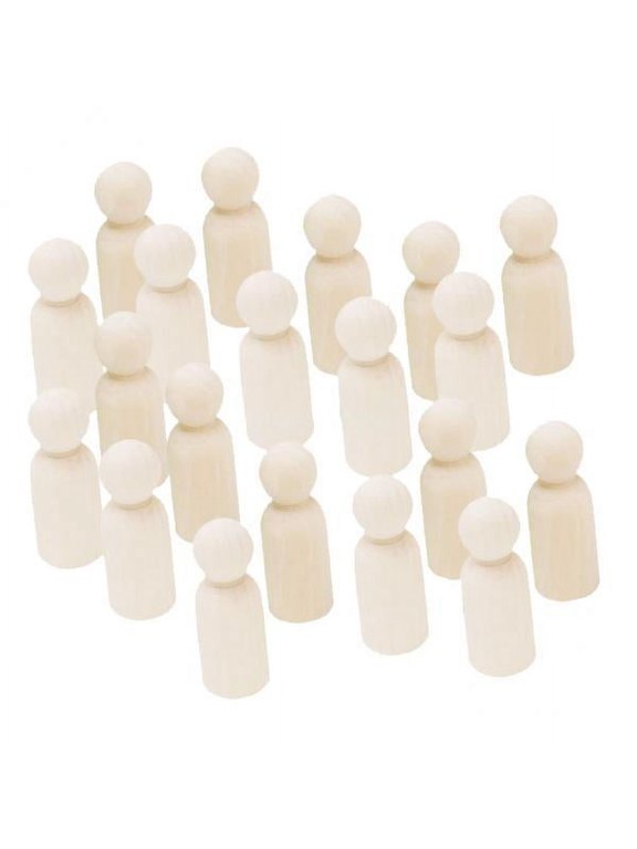 2x 20Pcs Natural Wooden Peg Doll Bodies Man Shapes , kids children toy Wedding Parrty Supplies, Decorations 35mm