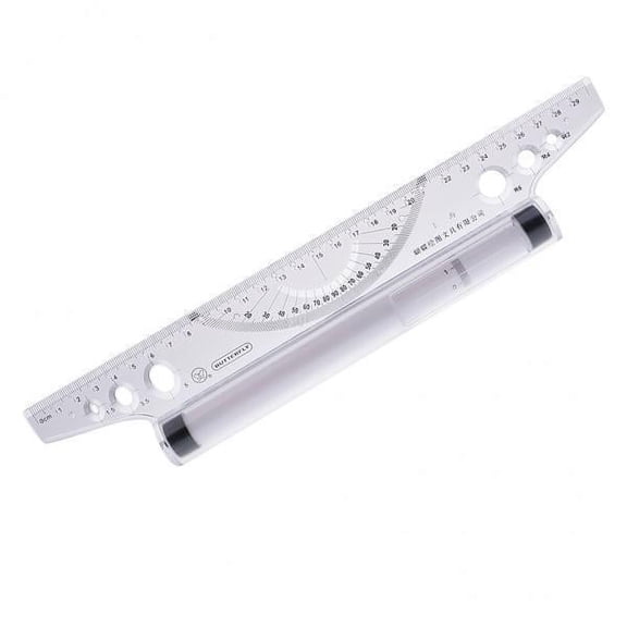 Milageto 2x 30cm Rolling Parallel Ruler for Drawing Circles Angle Lines Measurement 2 Pcs