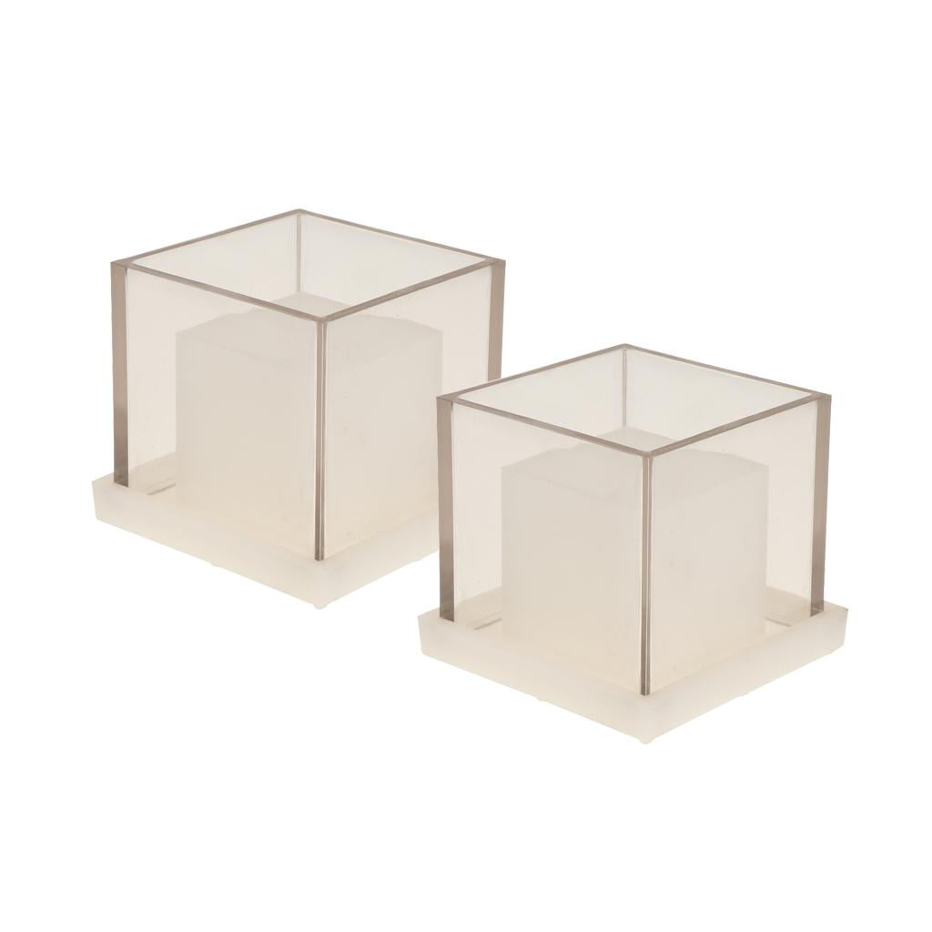 Milageto 2x DIY Candle Mould for Dried Flower Scented Candles Square Tube Holder Mold