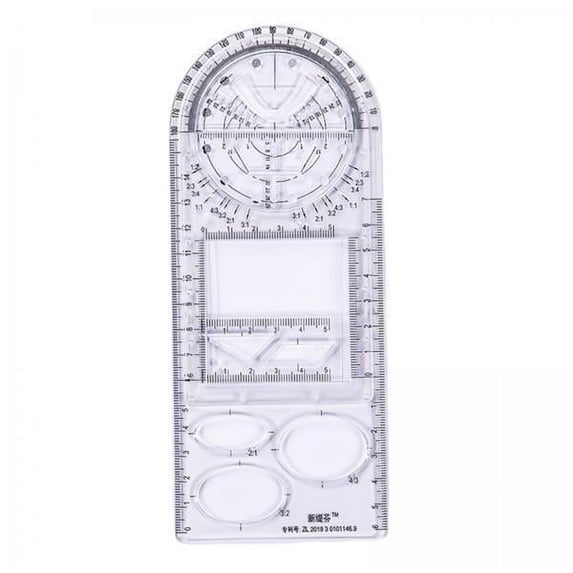 Milageto 2x Multifunctional Drawing Ruler, Universal Ruler Function Three-dimensional