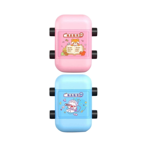 Milageto 2x Portable Addition Subtraction Math Stamp Rolling Number Homeschool Students