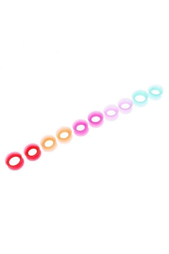 2x10Pcs Solid Silicone Double Flared Ear Gauge Stretching Expander 12mm