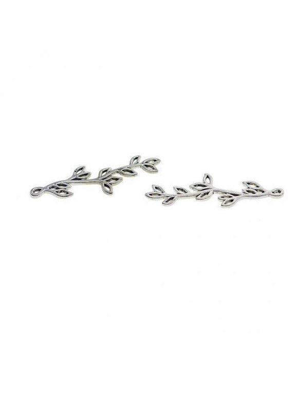 2x30x Flat Leaf Pendant 2 Pcs
