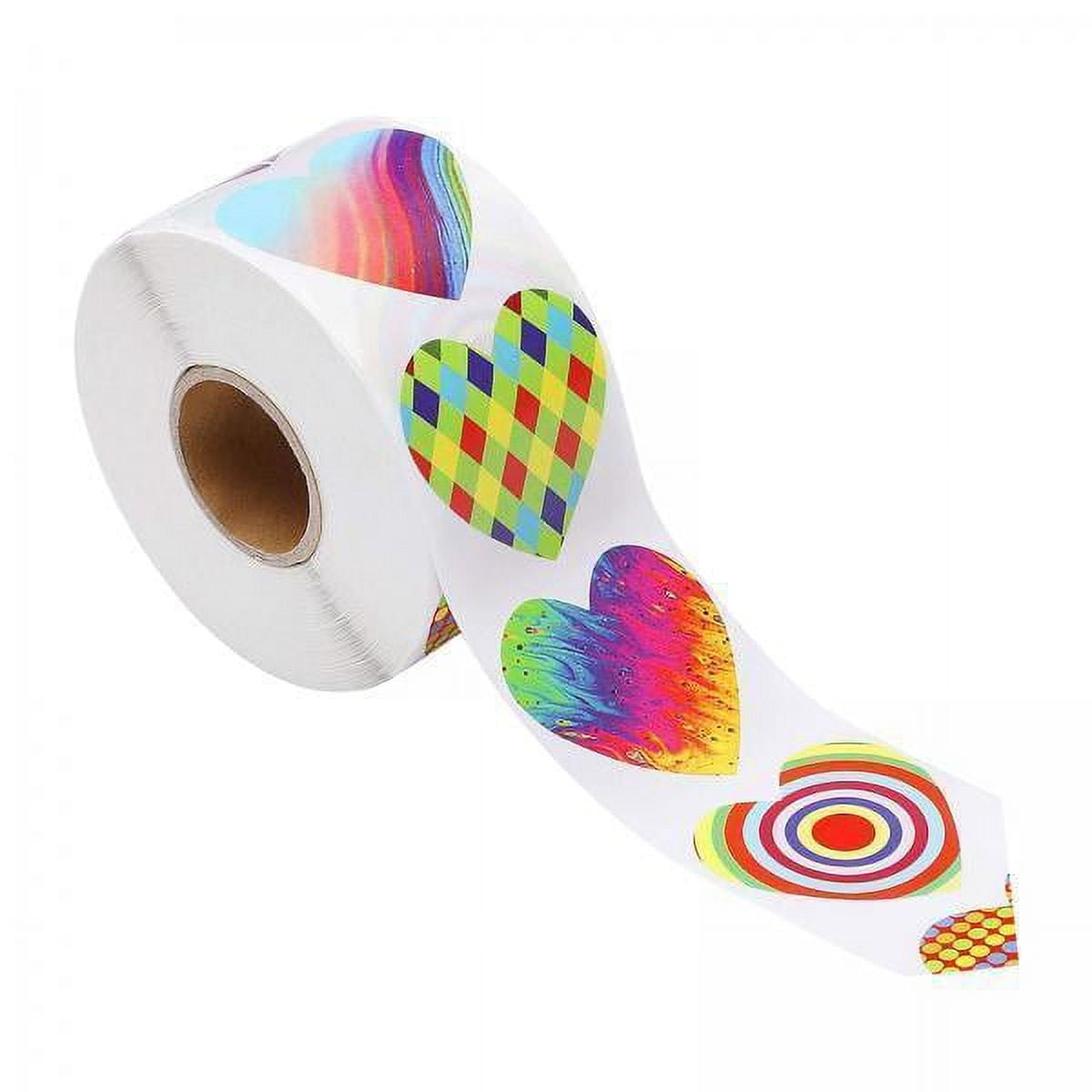 Milageto 2x500 Pieces Heart Stickers Roll for Valentine'S Decor Party Favor Supplies 4 Pcs
