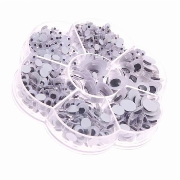 Milageto 2xA Box of 710 Pieces Assorted Size Self Adhesive Sticky Wiggle Googly Eyes