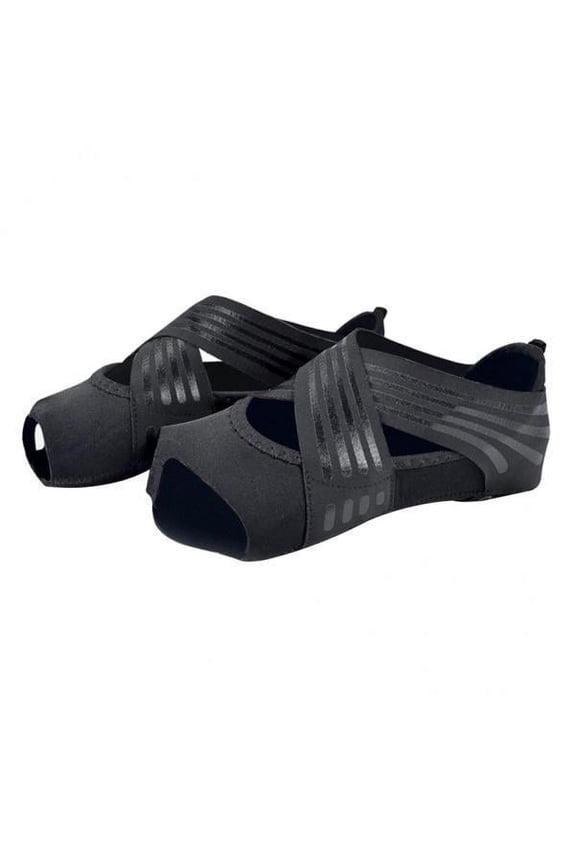 2xNon Skid Women Barre Yoga Shoes Pilates Grip Socks Flexible Machine Wash Black S