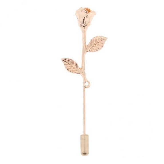 Milageto 2xRose Flower Brooch Pin Gold