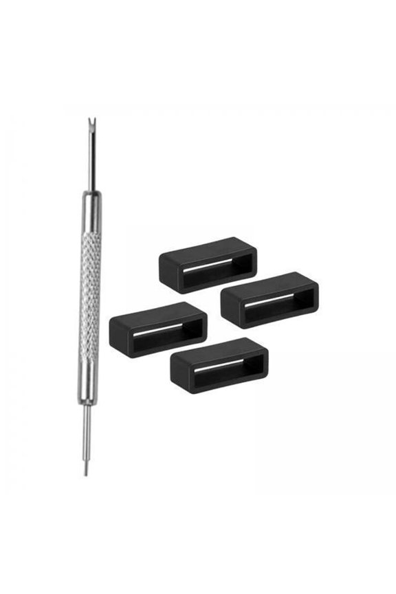 2xRubber Watch Band Strap Loops with Removable Tools for Belt Wristband Tool 2.4cm