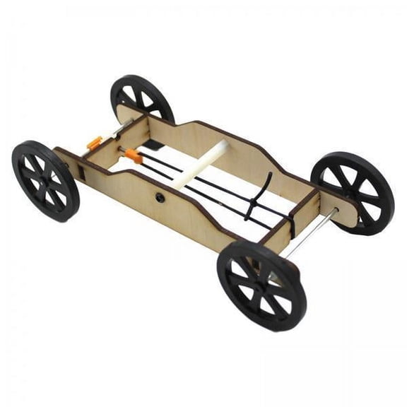 Milageto 2xWood DIY Car Model Kits Physics Science Experiment 3D Building Puzzles Cognitive Toys Learning for Classroom Preschool Adult Kids , 2 Pcs