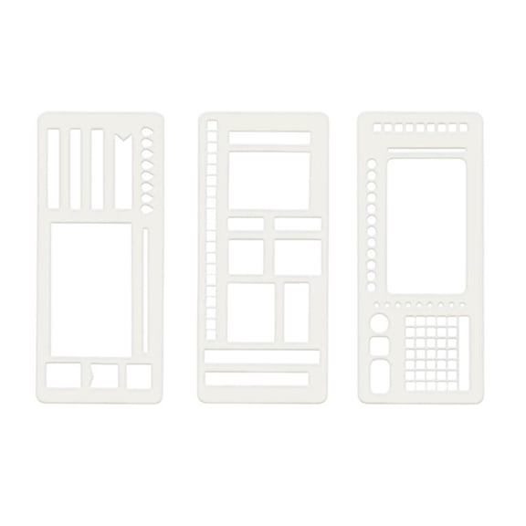 Milageto 3 Pieces Journal Stencil DIY Drawing Templates Crafting Tool Multifunction Goals