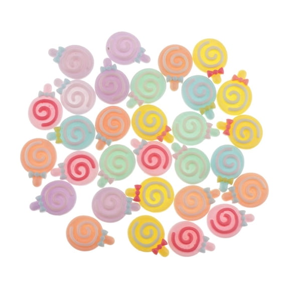 Milageto 30Pc Flatback Buttons Polymer Clay Cabochons Slime Charms Scrapbook
