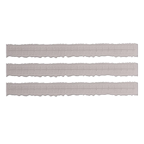 Milageto 3Pcs Irregular Edge Ruler Carbon Steel Measuring Paper Tearing Ruler Card Making