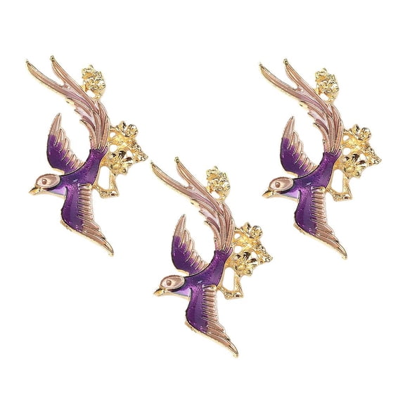 Milageto 3x DIY Flatback Bird Shape Button Hairpin Garment Decor Embellishments
