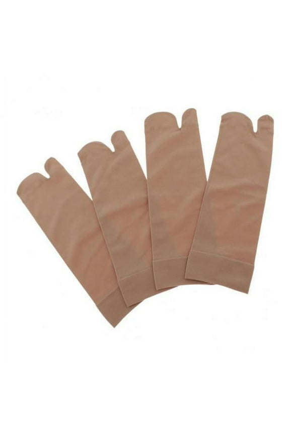 3x2 Pair Women No Show Socks Tabi Socks Non Slip Ankle Crew Socks Skin Color