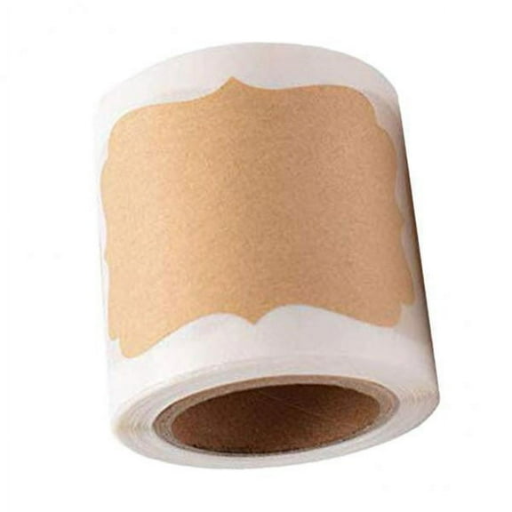 Milageto 3x300pcs Blank Kraft Paper Self-Adhesive Label Seals Sticker for Hand Crafts 2 Pcs