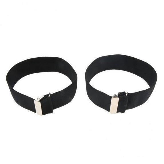 Milageto 3xAdjustable Anti Slip Elastic Shirt Sleeves Holder Armband Arm Garter Band Black