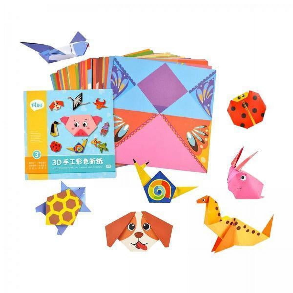 Milageto 3xColorful Kids Origami Kit Origami Papers Montessori Toys 3D DIY for Kids Adults Beginners Training