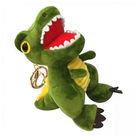 Milageto 3xDinosaur Stuffed Keychain Ornament Gift Multifunctional Animal Shape Keyring Green