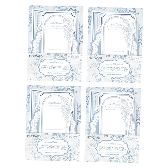 Milageto 4 Pieces Embossed Notes Art Supplies Practical Scrapbooking Labels for Festivals Blue