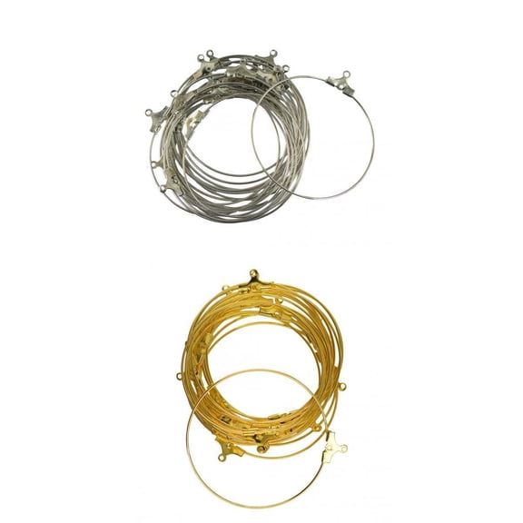 Milageto 40pcs Round Ring Earring Wire Round Hoop Loop DIY Jewelry Making Accessories